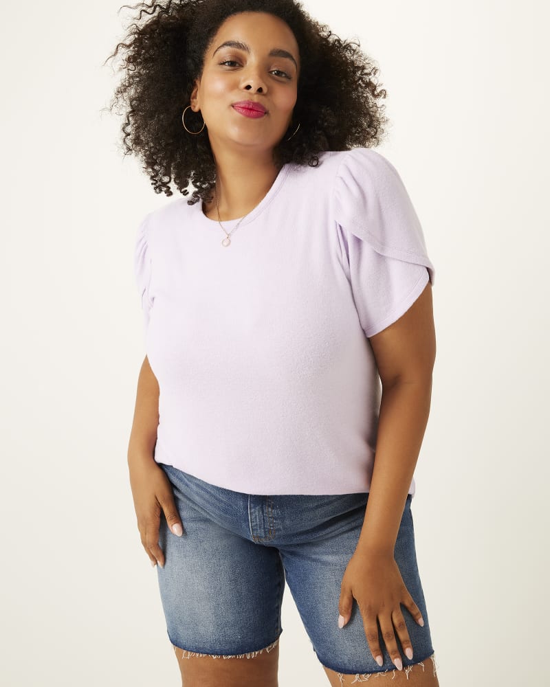 Front of plus size Genesis Tulip-Sleeve Tee by Meri Skye | Dia&Co | dia_product_style_image_id:163781